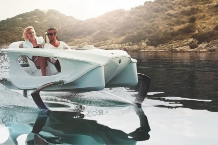 This flying Quadrofoil Q2S uses highly advanced naval technology