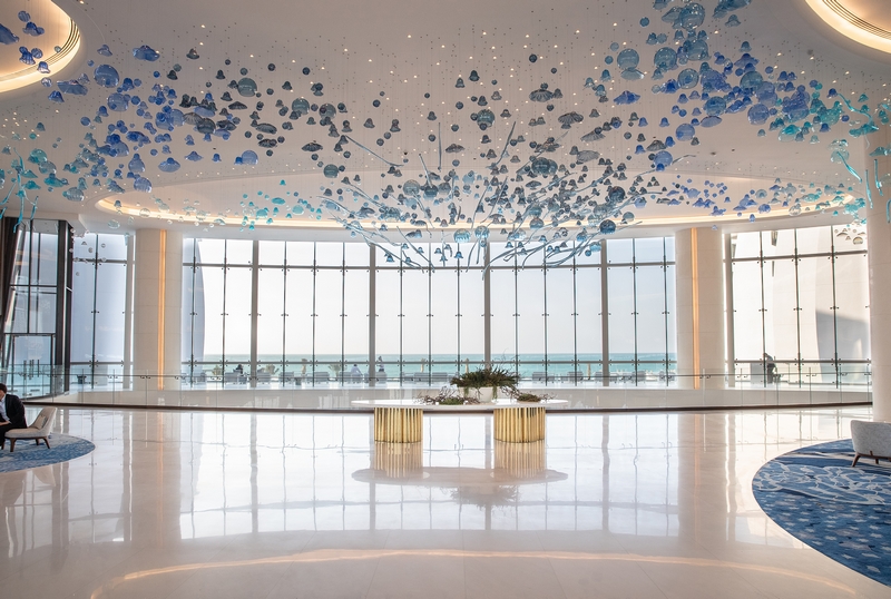 The stunning hotel lobby, Jumeirah at Saadiyat Island Resort