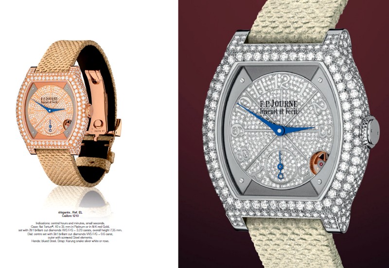 The élégante by F.P.Journe embodies the intelligent watch- Calibre 1210 - jewelry version