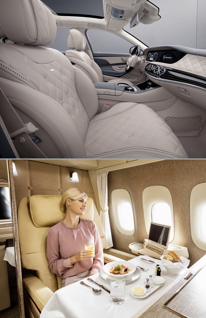 Internationale Markenkooperation von Mercedes-Benz und Emirates Airline: First Class fliegen – inspiriert von Mercedes-Benz