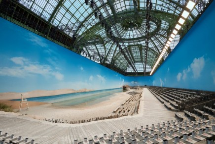 Karl Lagerfeld makes waves with catwalk beach at Chanel show