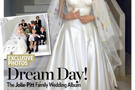 Donatella Versace’s wedding dress design for Angelina Jolie