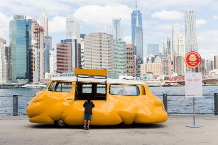 A hot dog bus and a snowman in June: the best in US public art this summer