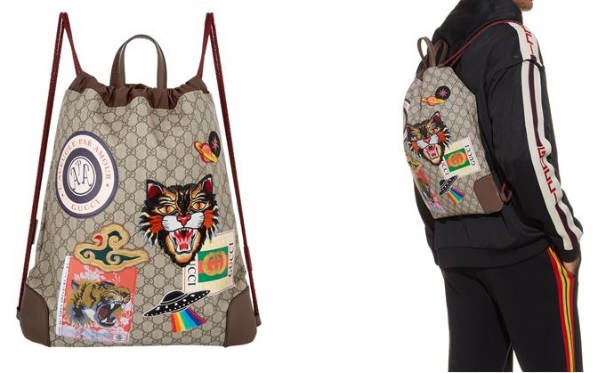 gucci Courrier GG Supreme Drawstring Backpack