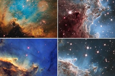 Nearby star factory caught by Hubble Space Telescope for its 24th anniversary