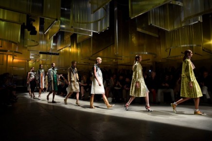 Prada calls up memories of other times and dresses at Milan fashion week