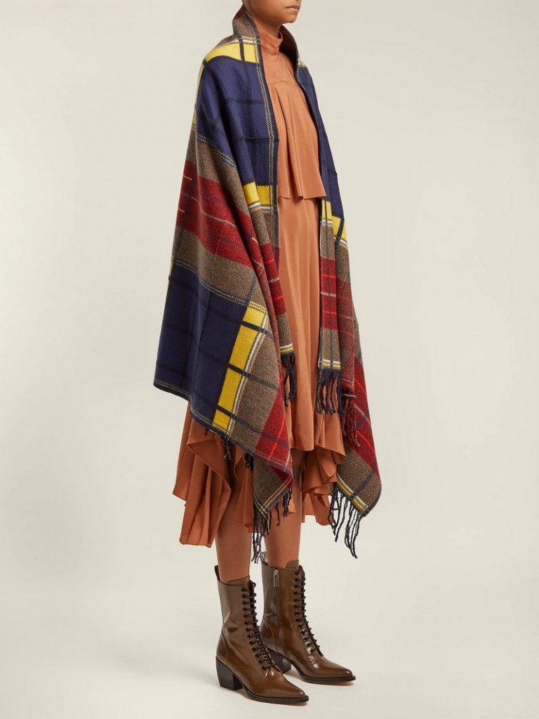 sonia rykiel Tartan virgin-wool blanket scarf