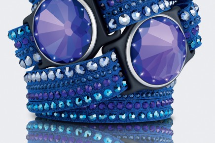 The Swarovski x Misfit Shine Collection of wearables. Just expose is to light to keep it charged.